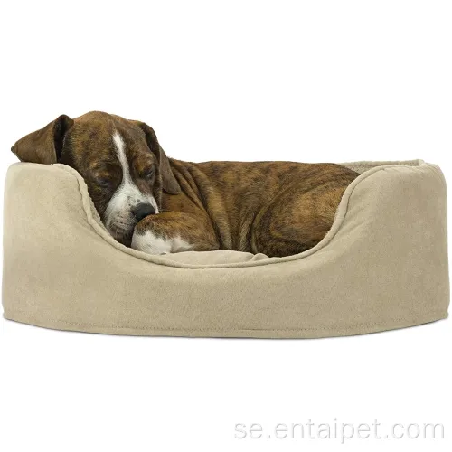 Pet Oval Terry Suede Fleece Bed med madrass